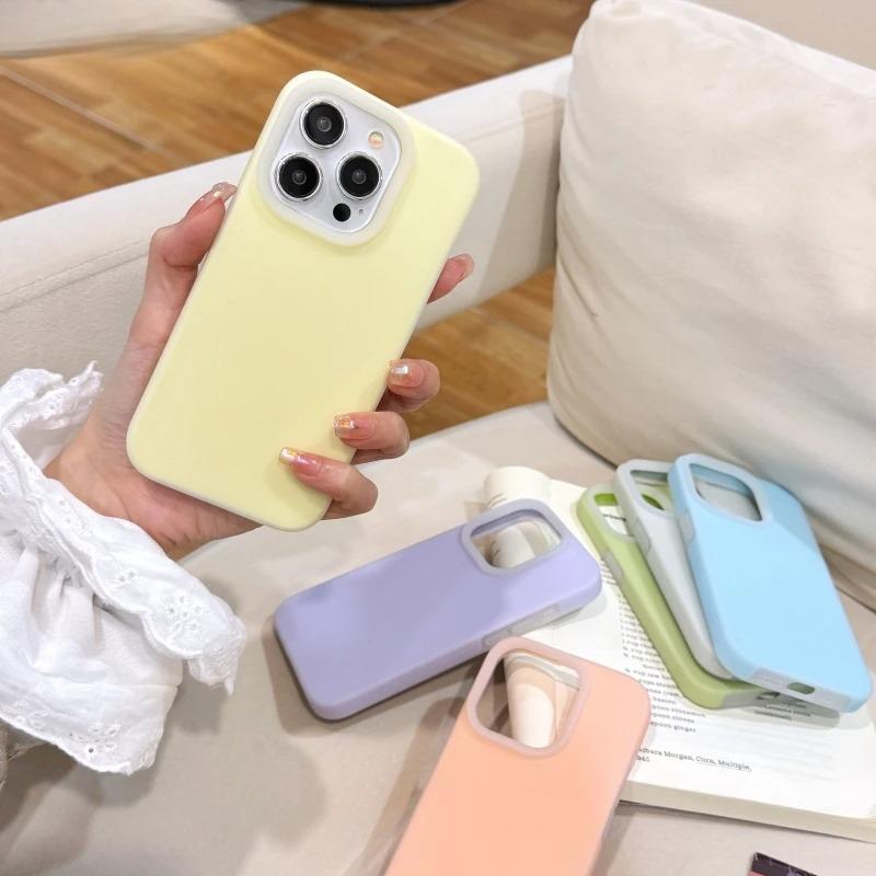 Luxury Candy Colored Liquid Silicone Phone Case For iPhone 16 15 14 13 12 Pro Max Puls 11 Soft Shockproof Bumper Matte Cover