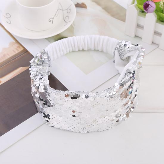 Women Headband Reversible Shiny Sequins Headband Elastic Hair Fixing Decoration Decorative Hair Accessories