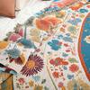 Scenic Floral Towel Blanket, For Sofa Bed, Bedspread, 4-Layer Gauze Cotton, High Quality, 200*230Cm