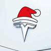 For Tesla Christmas Decoration Stickers For Model Y Santa Hat Front Logo Modification Creative Car Accessories Fest Hat Stickers