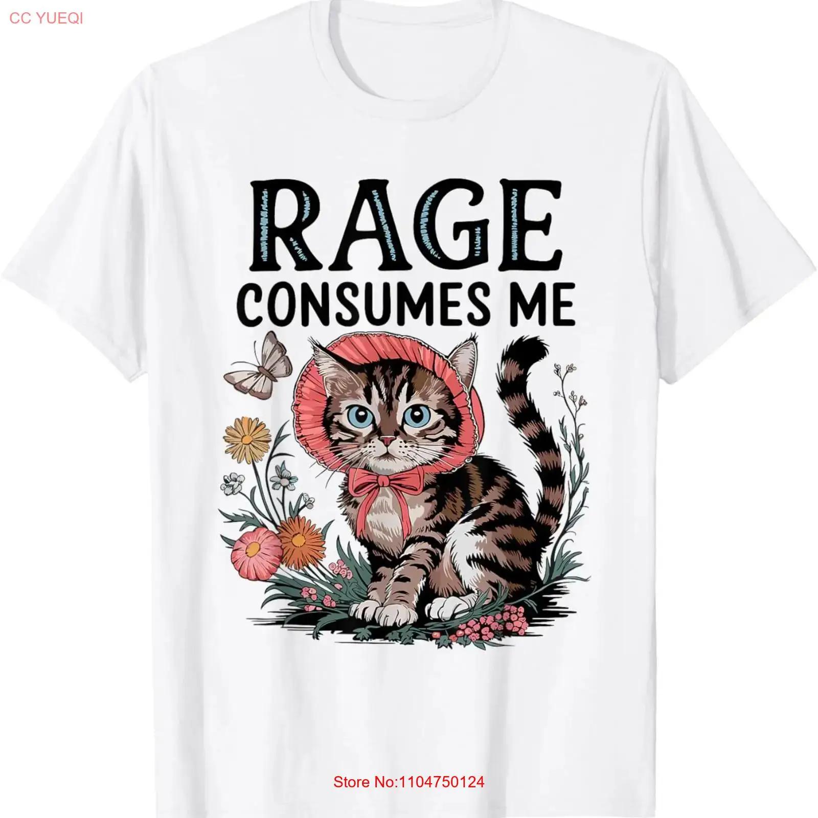 

Rage Consumes Me Funny Cat Meme T Shirt vintage Washed homme Soft Casual Stylish designer clothes Stretched Comfortable 5XL різнокольоровий
