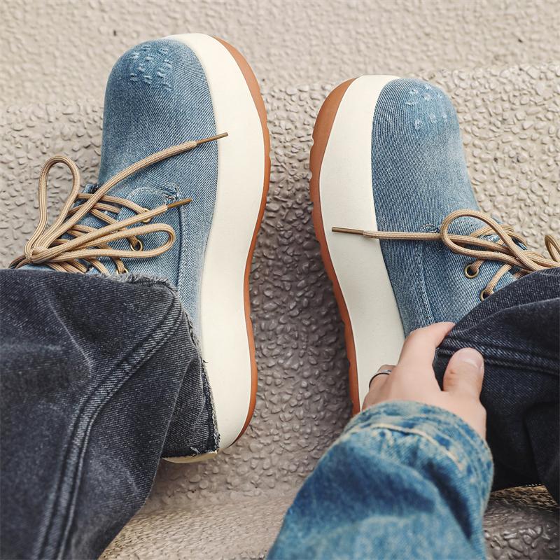 Fashion Trendy Thick Soled Men's Shoes Brand Fashion Design Style Outdoor Leisure Street Walking Daily Youth Casual Personalized Shoes