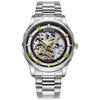 Hollowed Out Men's Fully Automatic Mechanical Watch Stainless Steel Men's Fashionable Waterproof Luminous Trendy Watch