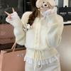 Navava Women Lovely Frill Long Sleeve Knit Cardigan Nk2873