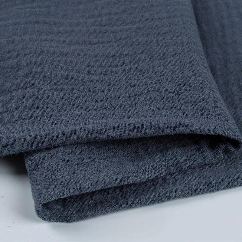 100x135cm Podwójna Warstwa Czysta Bawełna Gaza Cała Bawełna Krepa Tkanina Jednolity Kolor Odzież Domowa Sukienka Szalik Tkanina na Odzież Dziecięcą