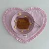 Nieuwe Hartvormige Placemats Eettafel Geruit Liefdevolle Westerse Eetmatten Geplooide Kant Decoratief Stof Onderzetter Huisdecoratie