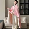 Yousheng Cape Blanket Plush Hooded Cape with Button Fastening Double-Sided Warmth White Trim Blanket Cape Office Nap Comfort Throw Blanket
