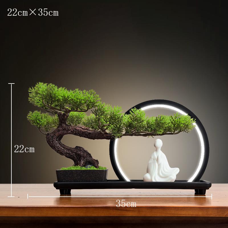 Simulation fake tree bonsai home living room Chinese sand table hotel porch landscaping decoration green plant ornaments