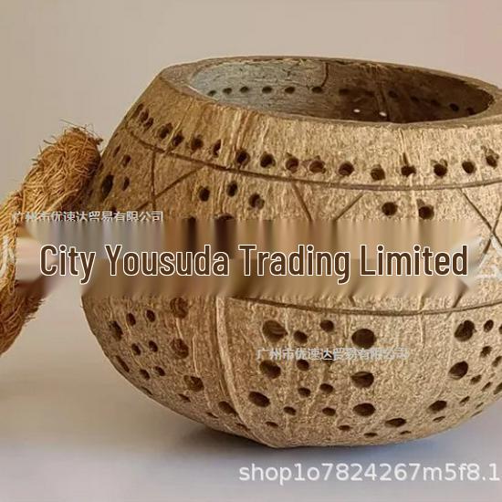 Nordic Coconut Shell Carved Scented Candle Bowl for Tea Brewing Fixed Base