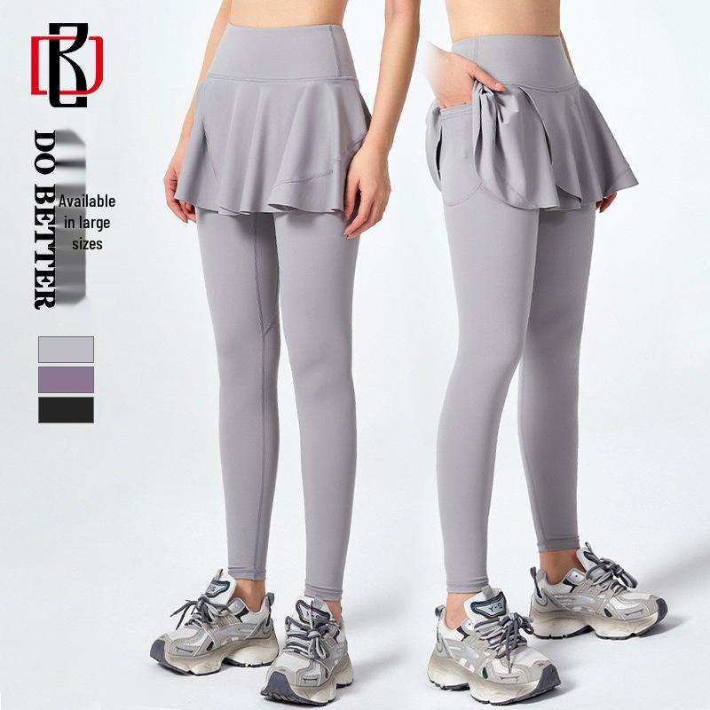 Two-Piece High-Stretch Workout Skirt Shorts for Women - High Waist Yoga Pants for Outdoor Sports