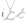 Moissanite L Letter 925 Silver White White Gold Plated Pendant Iced Necklace