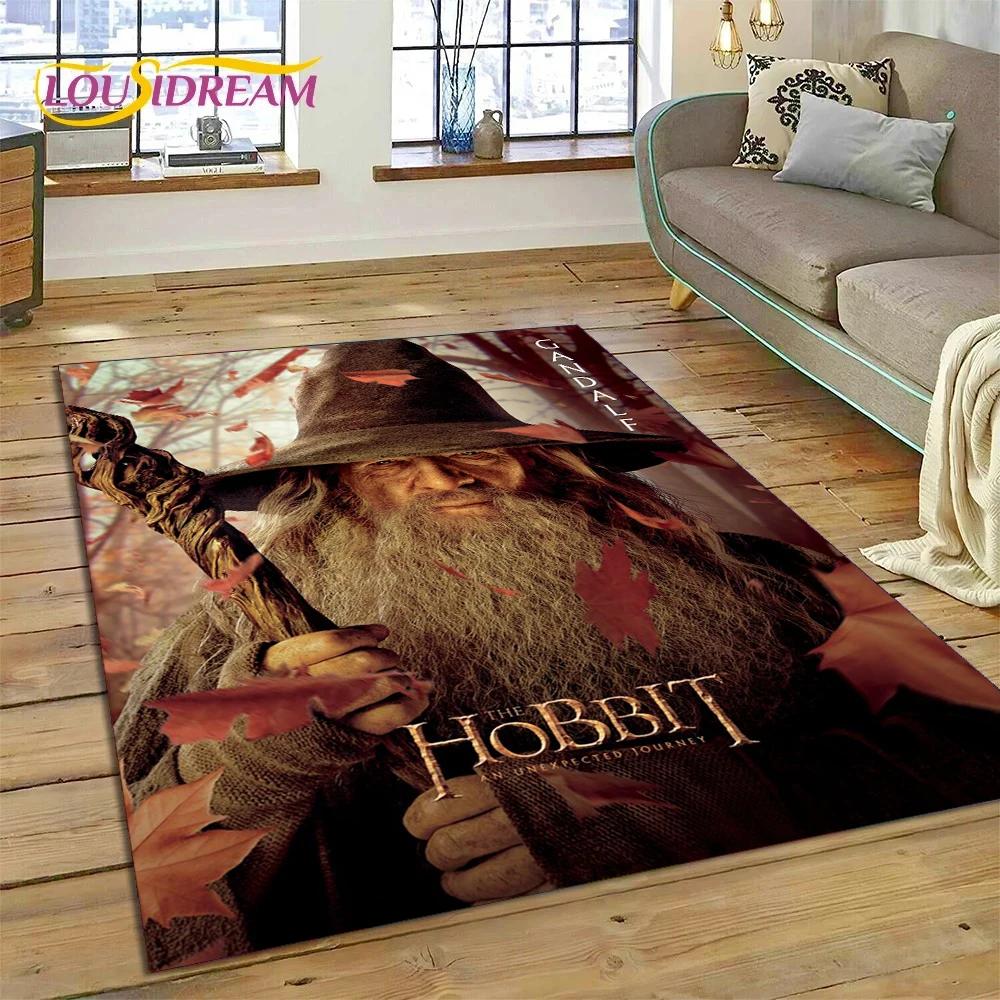 3D L-Lord of The Rings H-Hobbit Movie HD Rug Carpet for Living Room Bedroom Home Decor,Non-slip Decoration for Sofa Doormat Gift