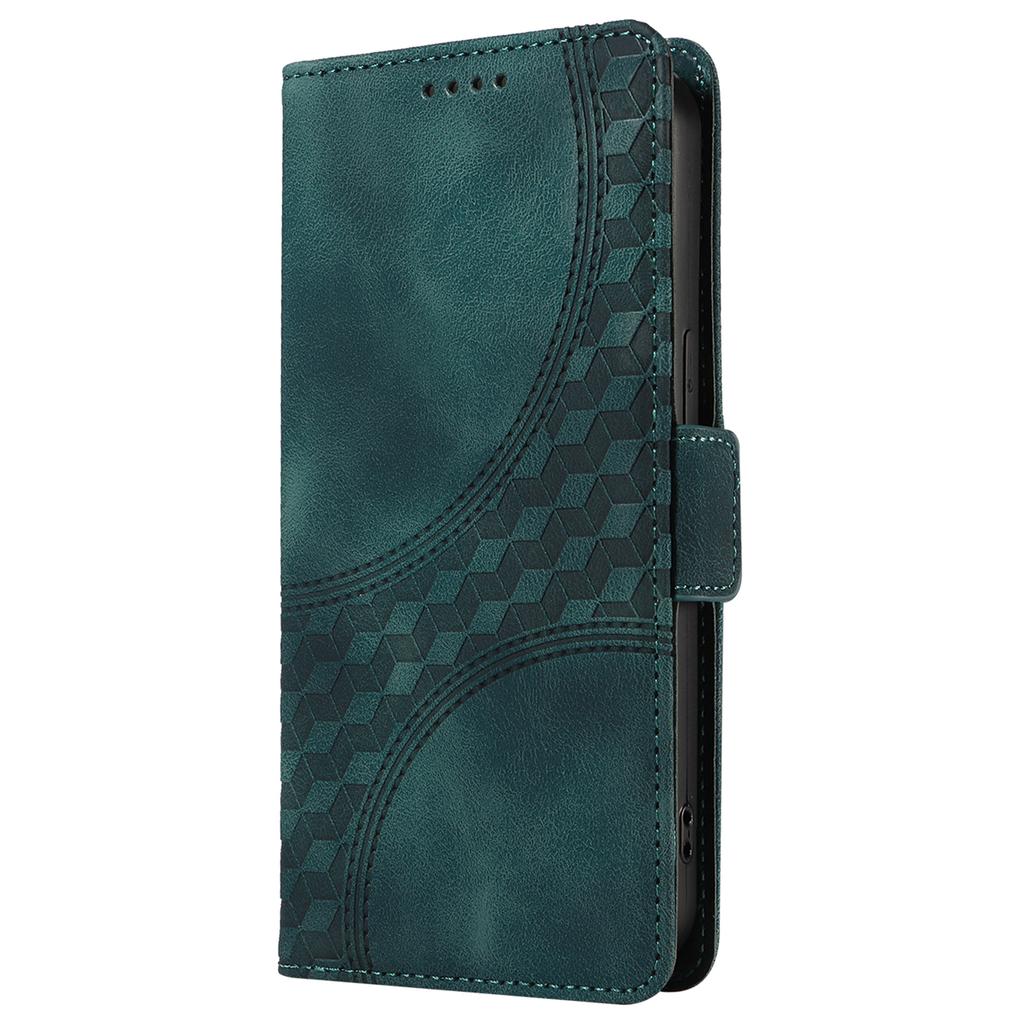 Für Samsung Galaxy S24 FE Lederhüllen Wallet Rautenmuster Geprägte Handyhülle Ständer mit Trageriemen