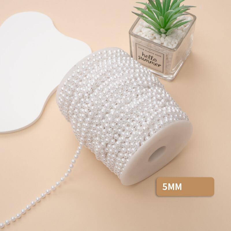 5M Artificial Imitation Pearl Round Beads Chain Wedding Flower Home Decoration DIY Wedding Bridal Bouquet Flower Decor