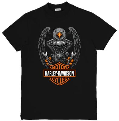 Harley-Davidson Inspiriertes Grafisches Unisex T-Shirt Adler Schädel Grafik T-Shirt S-3XL