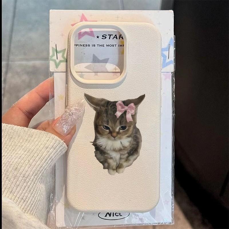 Phone Case For iPhone 17 16 15 14 13 12 11 XS X XR 7 8 Plus 17 Pro Max 16E Air Shockproof Bumper Cover Soft and Cute Cat Pattern