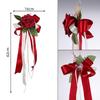 Wedding Car Rearview Mirror Decoration 1Pcs Retro Flower Bow Handle Decor Elegant Bridal Vehicle Accessory Ceremony Scene