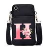 2024 Mobile Phone Bag Women's Messenger Bag New Alphabet Letter Printing Black Shoulder Bag Change Bag