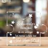 2D Flat Acrylic Schwester, Ich Liebe Dich Decoration, Indoor and Outdoor Decoration - No Battery/electricity Required, Free Day Decoration, Shop Deco