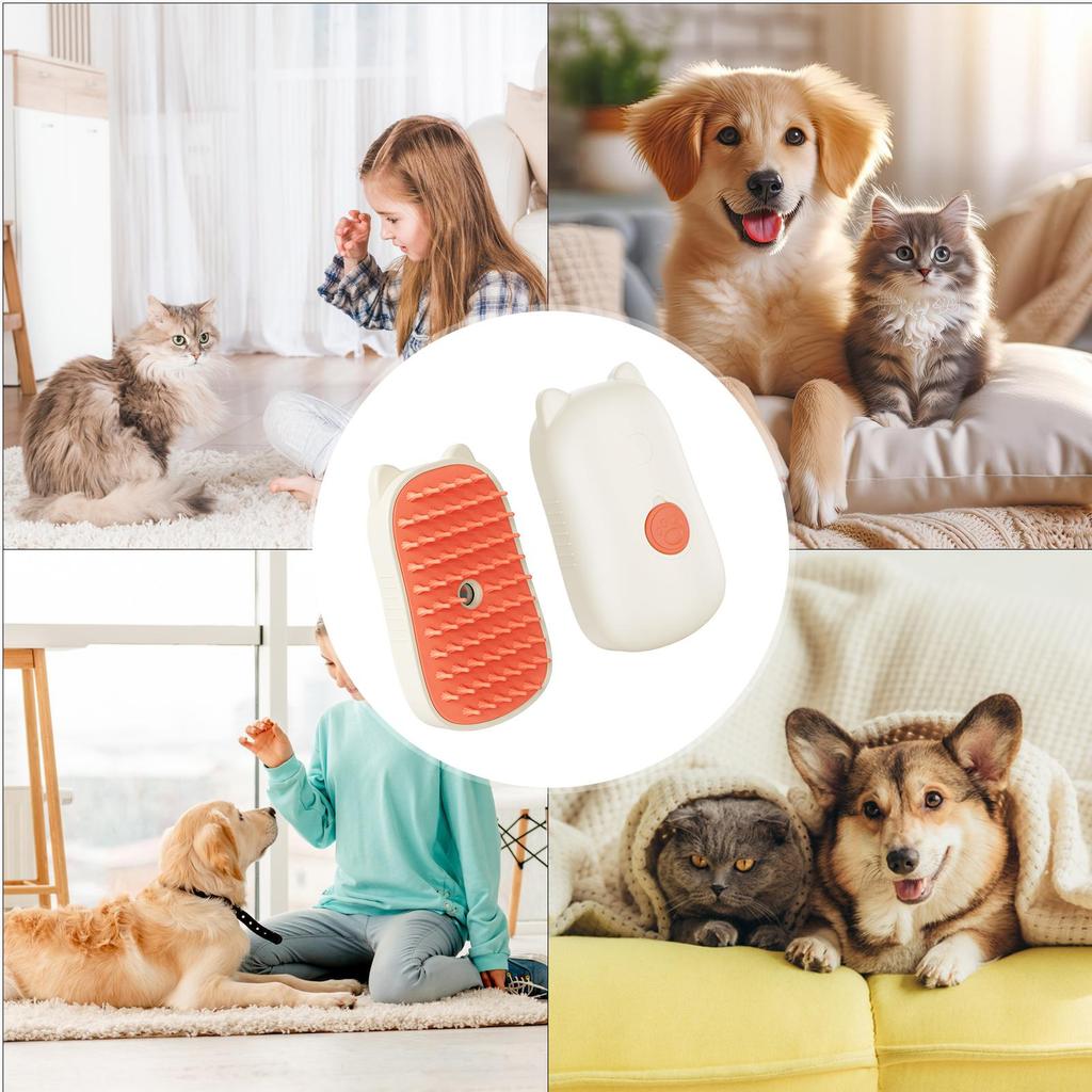 Pet Steam Brush Dog Cat Grooming Massaging Comb Pet Shedding Brush For Short & Long Haired Kittens Loose Hair Removal Puppies