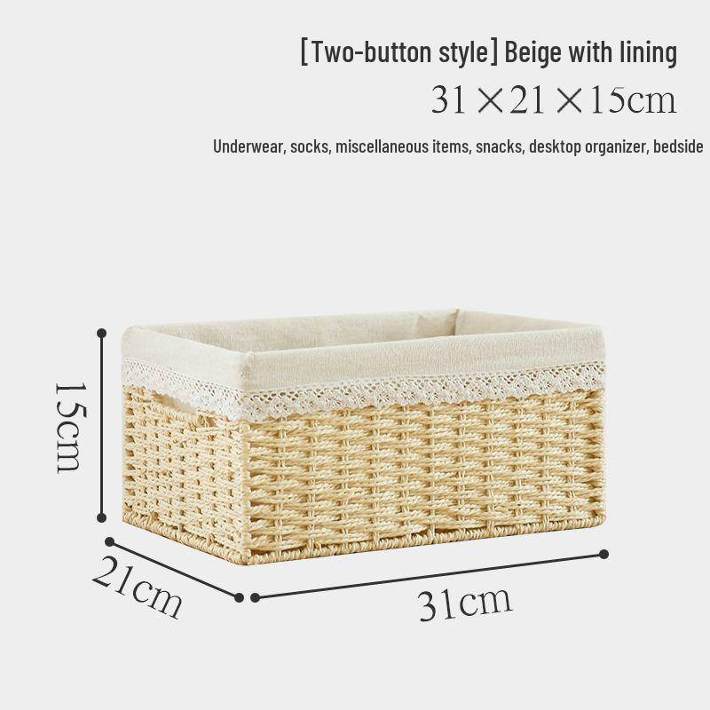 Japanese Style Large Rattan Storage Basket for Clothes, Toys, and Snacks
