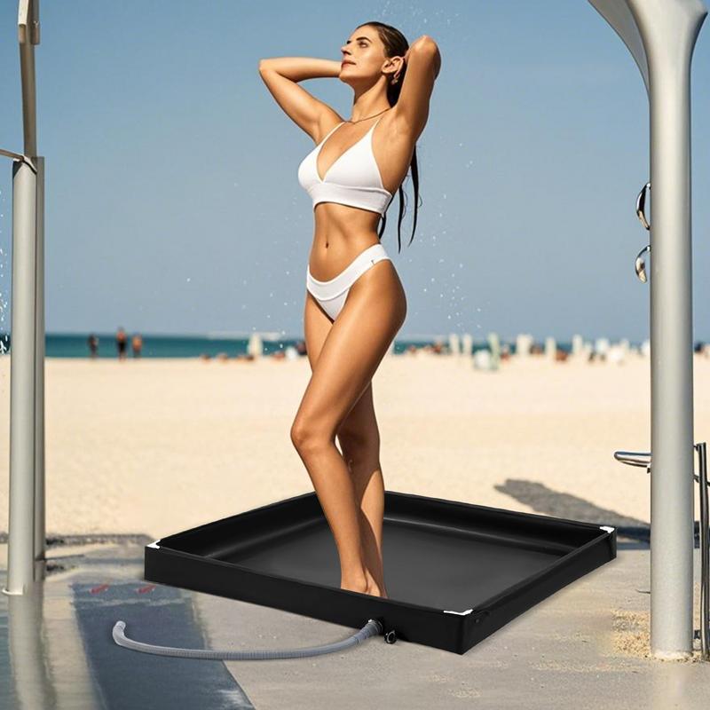 Folding Camping Shower Tent Floor Base Outdoor Tent Shower Tray Portable Shower Pan RV Shower Basin Base For Camping Travel