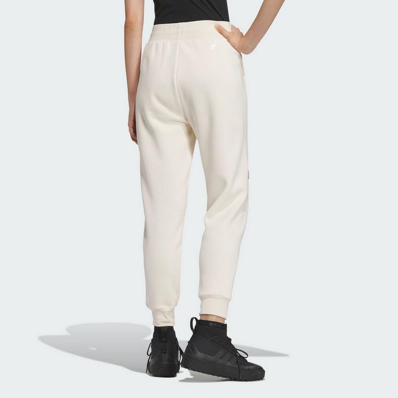 Adidas Solid Color Logo Jogger Training Knit Pants Women Pants Beige IX6788