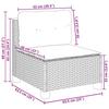 VidaXL Garden Sofa Without Armrests Cushions Grey Wicker, Outdoor Sofa, Garden Seating, Garden Seat, 365906