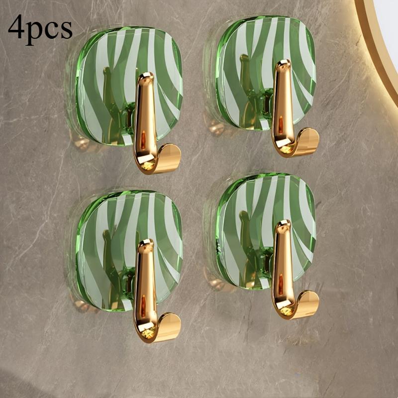 4pcs/set Wall Mounted Hook Hanging Self Adhesive Bathroom Hooks Punch Free Scratch Free Towel Rack Coat Hanger Home Accessories