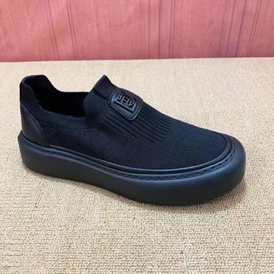 Summer Breathable Men's Shoes Lazy Casual Flat Shoes Men's One-pedal Fly-woven Mesh Shoes Men's Socks Shoes Men's