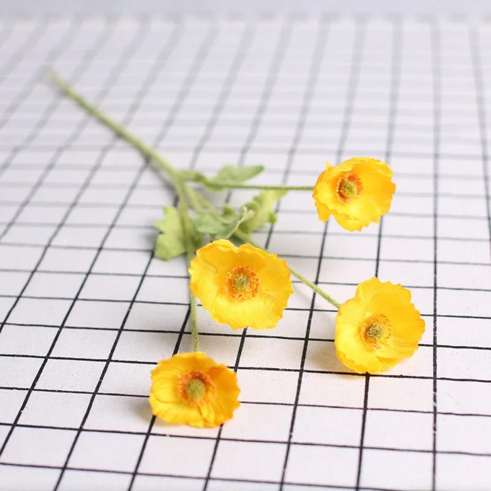 Yumei Simulation Flower, Velvet Poppy Flower Wedding Decoration Home Decoration Simulation Silk Flower Fake Flow
