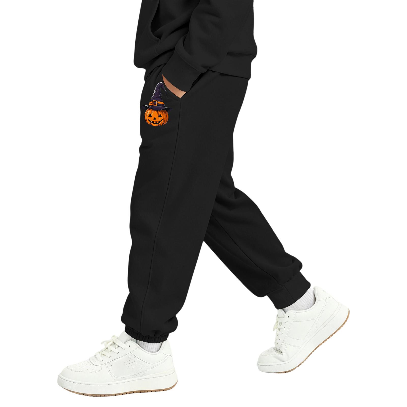 Kids Halloween Print Sweatpants with Pockets for Boys and Girls 130