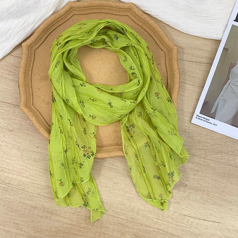 Thin Scarf Silk Scarf Long Strip New Versatile Small Fresh Floral Neck Scarf Tied Hat Streamer Waist Silk Scarf