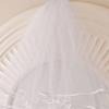 Classical White Wedding Veils with Bride To Be Letter Print Double Layer Bride Veils for Formal Event Wedding Photography