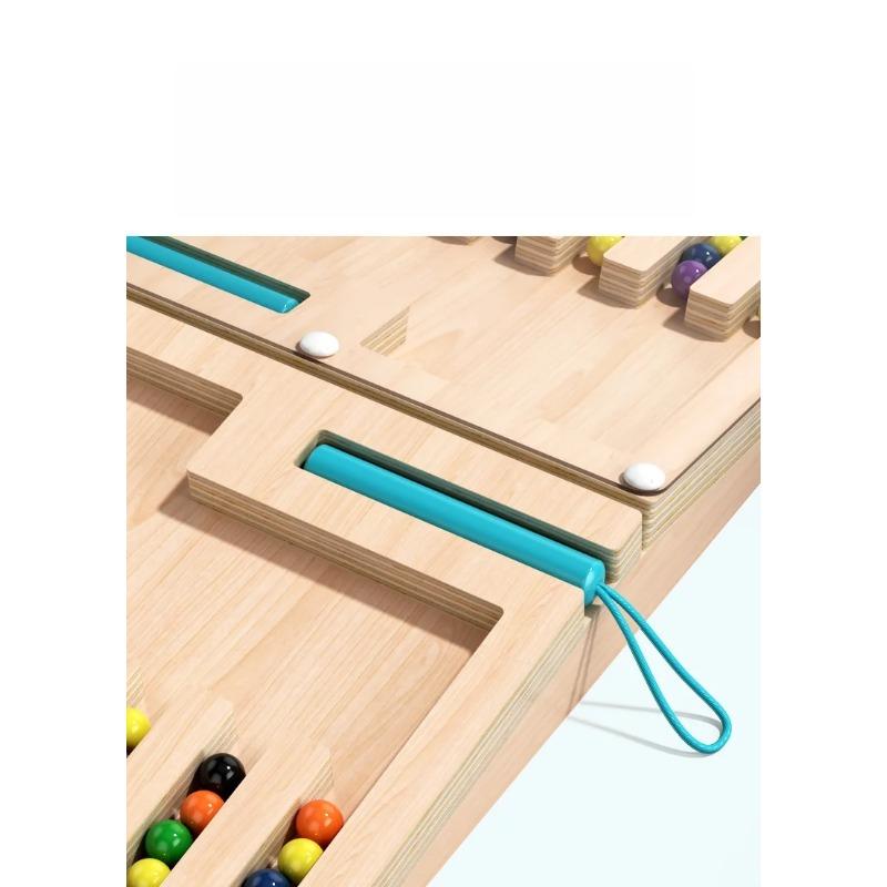 Wooden Battle Magnetic Shape Matching Maze Board Montessori Geometry Color Cognition Education Toy Color Matching EarlyEducation