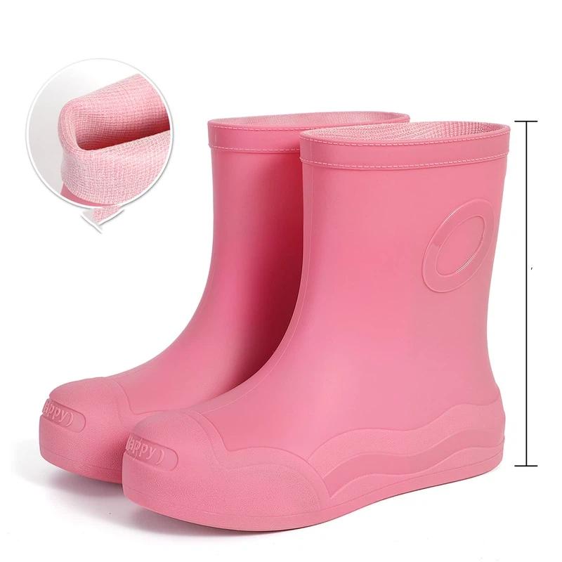 Women's Fashionable And Casual Anti Slip Waterproof Midsole Rain Shoes Rubber Shoes