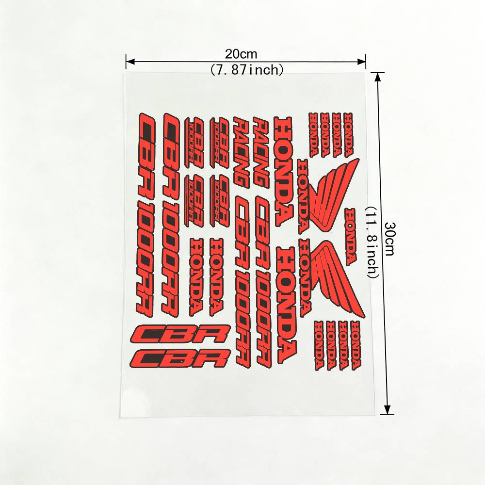 For HONDA CBR 18 Colors Waterproof Reflective Motorbike Stickers Easy Peel Removable Decals for Motorcycle Car