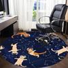 1PC Space Cats Office Round Area Rug, Mat Suitable For Office, Under Office Chairs Bedroom Living Room Home Decor, Room Deco