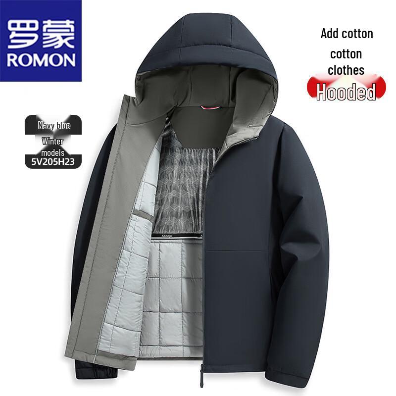 ROMON Men's Casual Hooded Padded Jacket