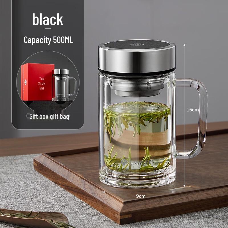 FUGUANG Tea Master Double Wall Glass Cup with Handle