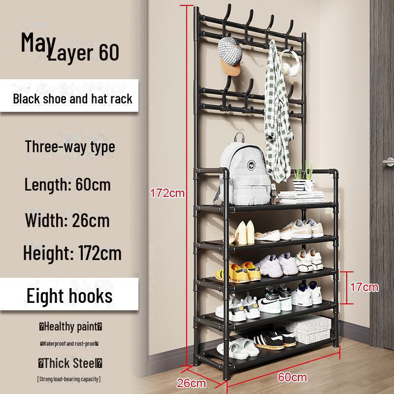 Platzsparender mehrstöckiger Schuh- und Hutständer für die Aufbewahrung im Haushalt und Schlafzimmer