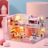 DIY Duplex Apartment Wooden Mini Doll House Kit 3D Puzzle Assembly Model Building Production Toys For Christmas Gifts DollHouses