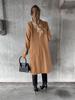 Women's Spring 2025 Versatile Woolen Double-Breasted Long Sleeve Coat with Welt Pockets