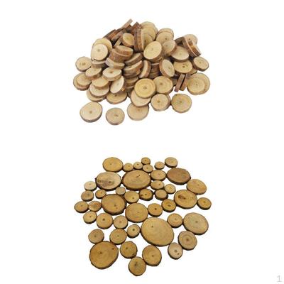 150 sztuk 2 - 4 cm Mieszane Sosnowe i Dwustronnie Polerowane Plasterki/Dyski z Drewna do rękodzieła Ślub