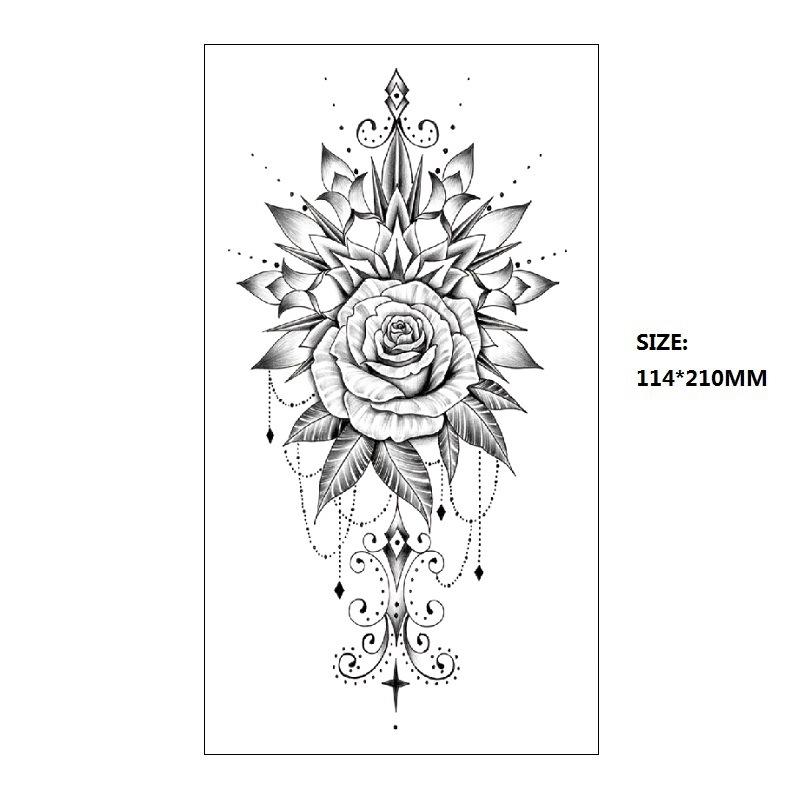 Bohemian Geometric Shape Water Transfer Small Full Arm Back Sexy Simulation Tattoo Sticker