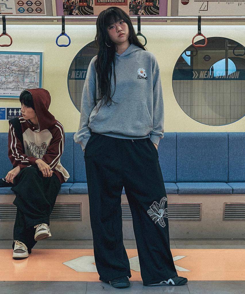 ELIMENO El Hyacinth Cut-Out Taping Track Pants 2 Colors