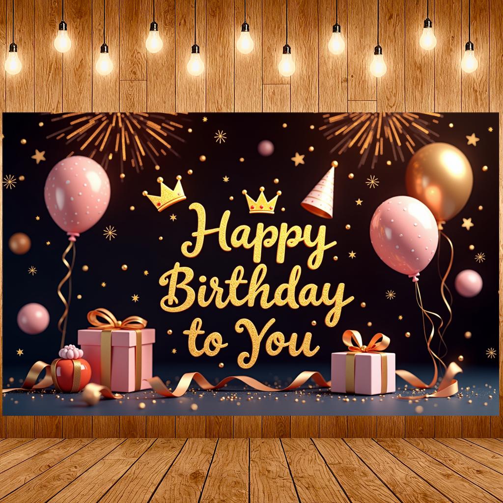 Celebration Background Joyful Design Joyful Banner Cheerful Display Star Patterns Birthday Party Display For Home Party Friends