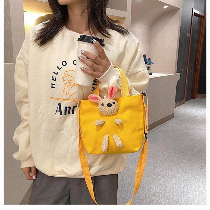 Søt Sommer Ny TikTok Viral Tegneserie Bjørn Lerretspose Jenter Skulderveske Crossbody Veske Trendy