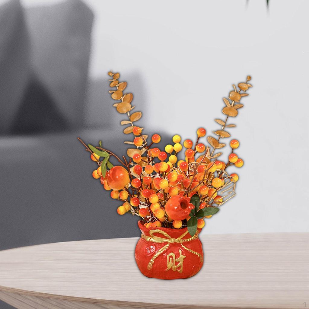 Chinese Year Feng Shui Blessing Bag Vase Decor Blessed Statue Decorative Handmade Planter