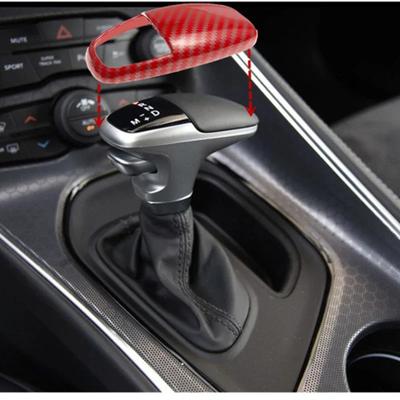 Carbon Fiber Pattern Car Gear Head Decorative Shell Cover for Dodge Challenger Charger SRT 2015 2016 2017 2018 2019 2020 2024